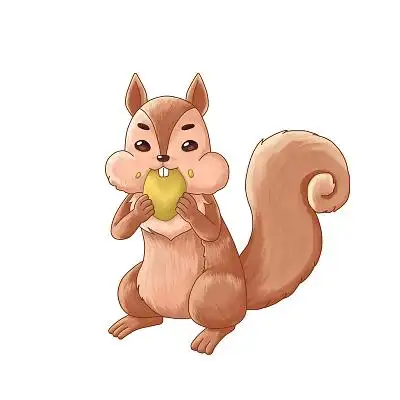 卡通拾果动物小松鼠吃果子插画png素材扁平可爱熊猫元素活泼的小熊猫