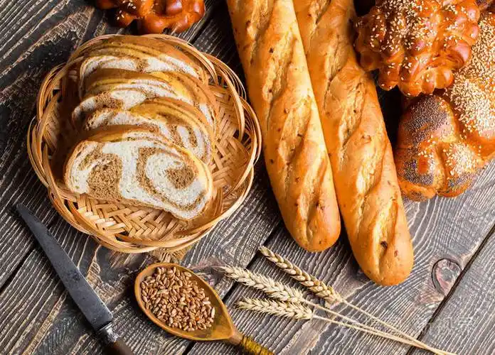 小麦面包上旧的背景