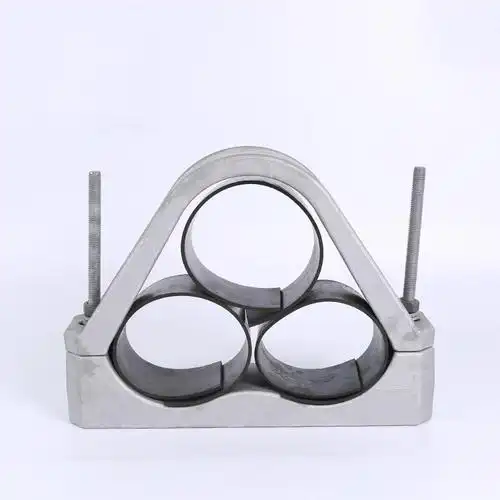 达捷铝合金人字型jgp5电缆固定夹具电力高压电缆卡子三芯电缆抱箍