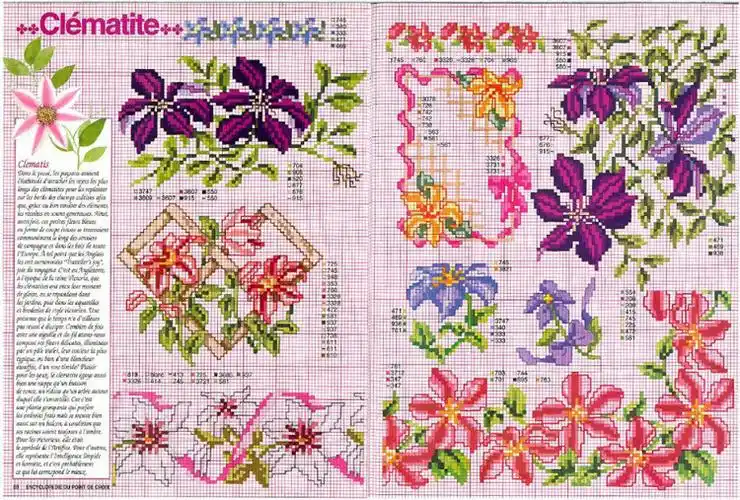 encyclopedie du point de croix 1998(百科全书十字绣 花 树和叶子.