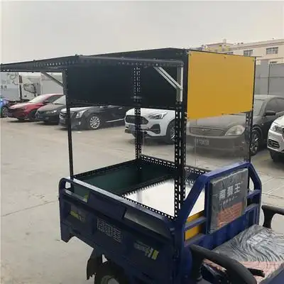 厂家定做三轮车上面小吃车架子铁板鸭肠臭豆腐烤鸭烧烤架子小吃车