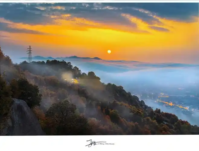 鳌江荆溪山日出