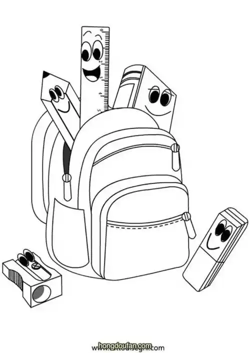 8个手绘书包简笔画装满文具书包要如何画