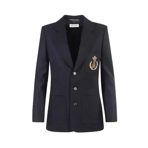 saintlaurent圣罗兰ysl女士麦穗刺绣徽章西服西装
