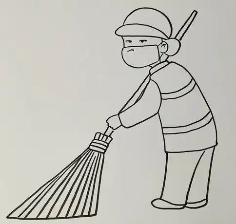 环卫工人简笔画环卫工人简笔画打扫