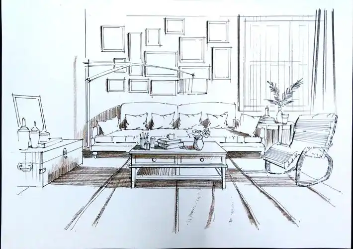 一叶手绘室内设计手绘线稿