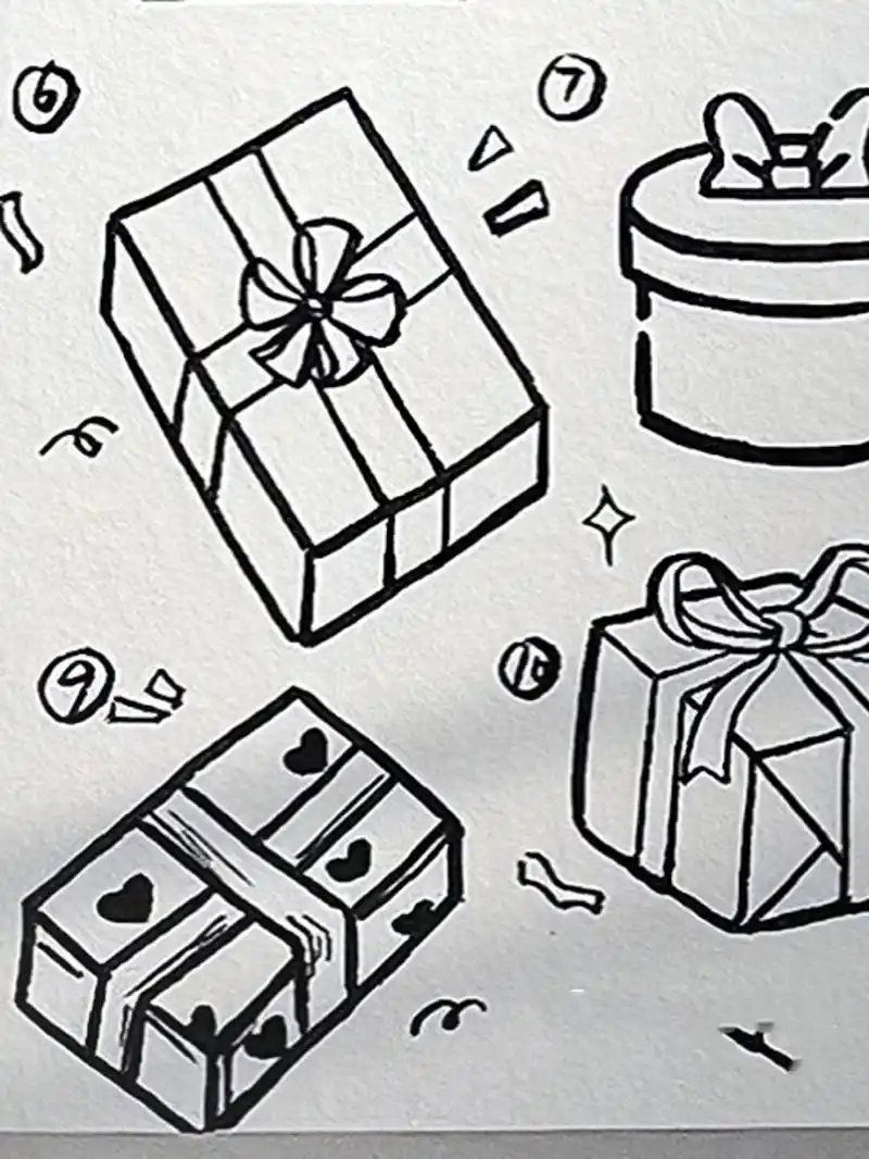 今日简笔画(18)98‖礼物97盒简笔画96 愉快的国庆假期结束啦