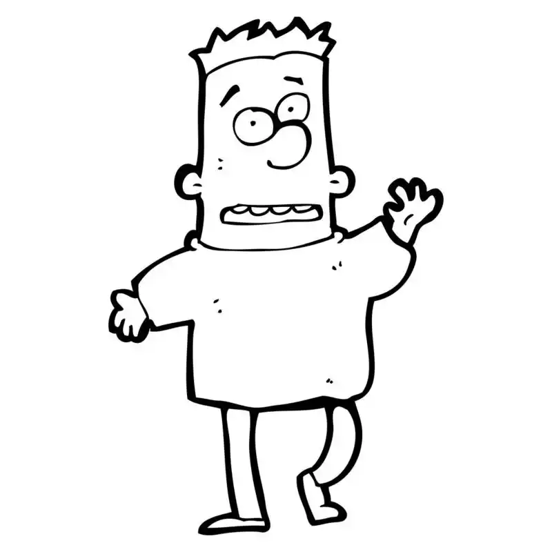 男子挥舞着,矢量,卡通漫画的人,在一个白色的背景上挥手告别