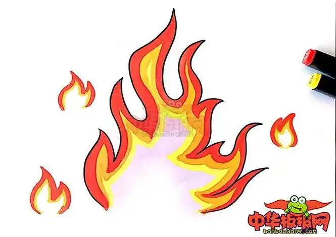 火炉火的简笔画怎么画