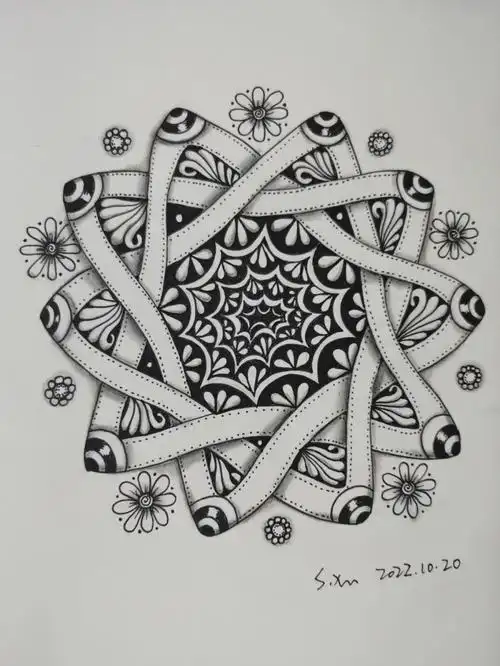 禅绕画原创精致简约分割型9