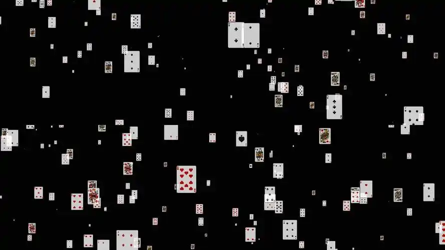扑克牌飞飘落视频带通道