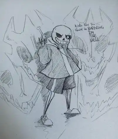 寄生虫sans简笔画教程(简笔画图片大全) -【爱个性】