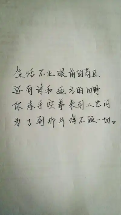 文字 文艺 手写 生活 励志 温暖 治愈 生活不止眼前的苟且 壁纸