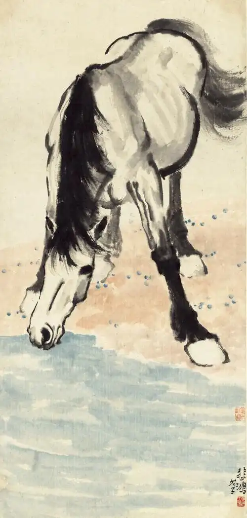 画马的画家中国现代画家徐悲鸿的马画作品欣赏