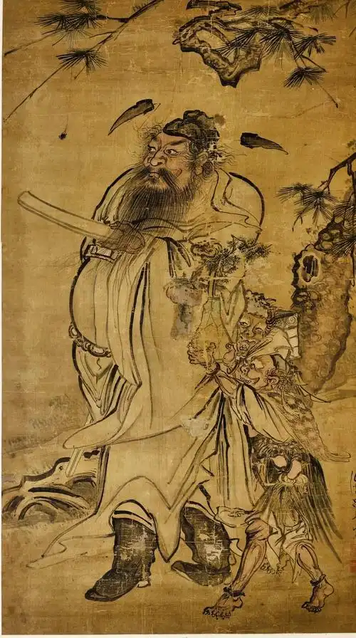 钟馗图.清 吕学 钟馗图 立轴绢本浅设色 #感受国画的 - 抖音