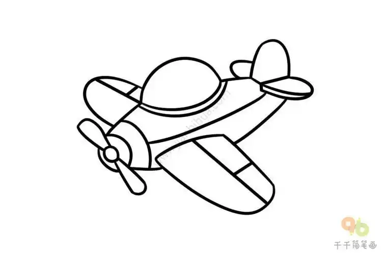 飞机偏上简笔画