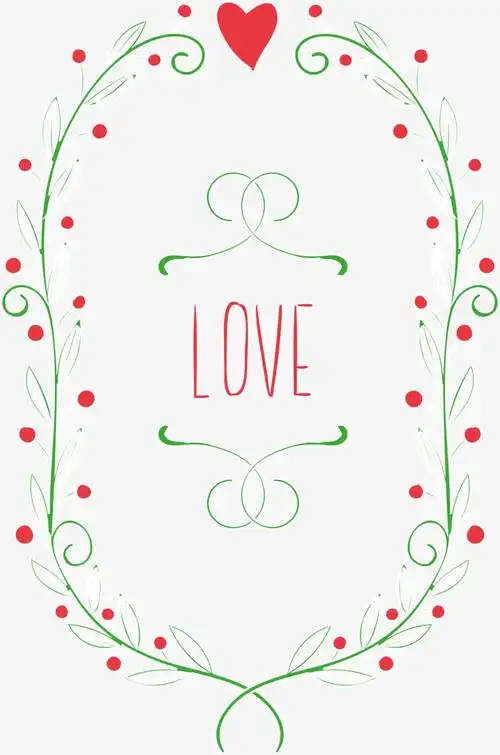 绿色花藤love标签