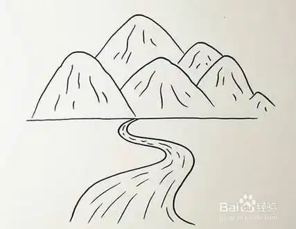 山水简笔画图解教程