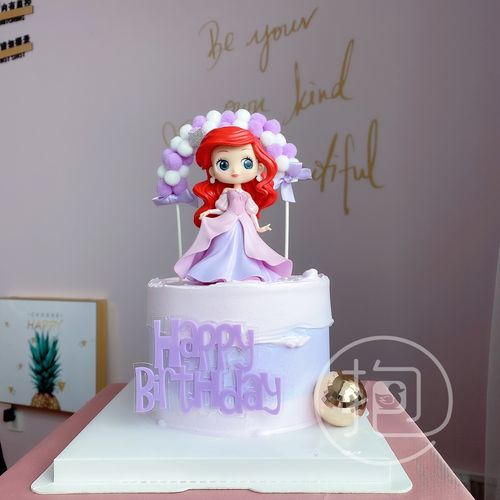 蛋糕烘焙摆件美人鱼红裙子礼服手办人鱼公主玩偶q版公仔爱丽儿