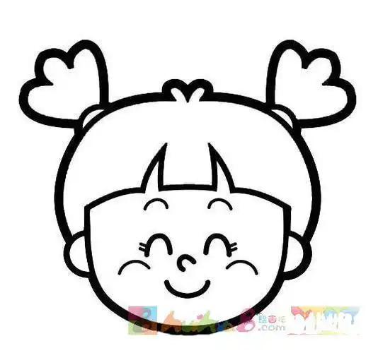 小女孩的头简笔画简单卡通人物