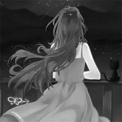 头像黑白女背影伤感