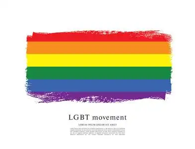 彩虹旗, lgbt 运动, 矢量插图, 画笔描边背景照片