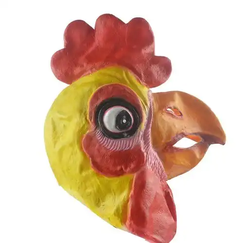 万圣节面具舞会表演面具 出口派对道具 公鸡头面具鸡头面具动物