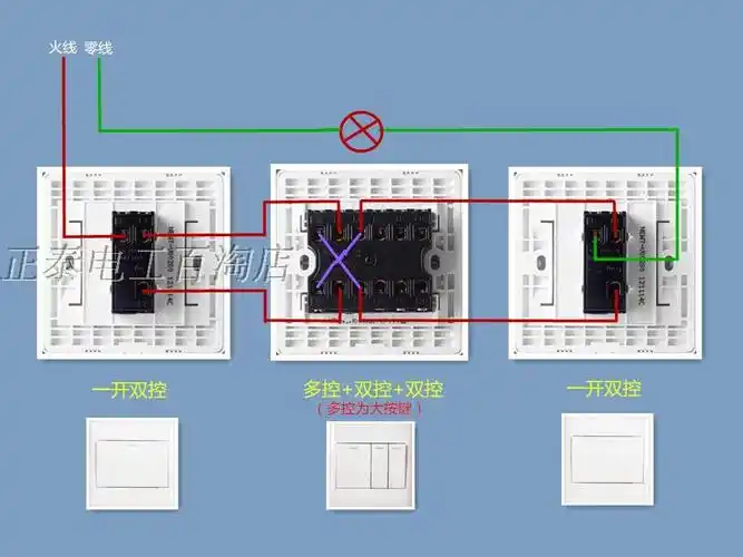 正泰电工new7d 86型暗装 三开多控 双控 中途组合开关面板 订制