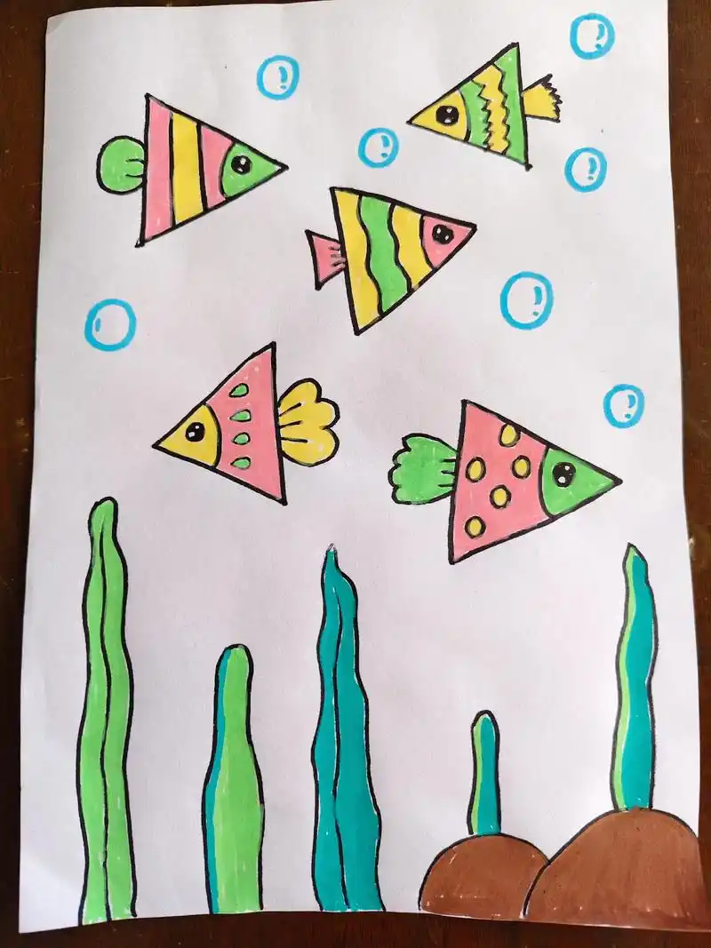是个小班的海底简笔画,快点试试吧#幼儿园简