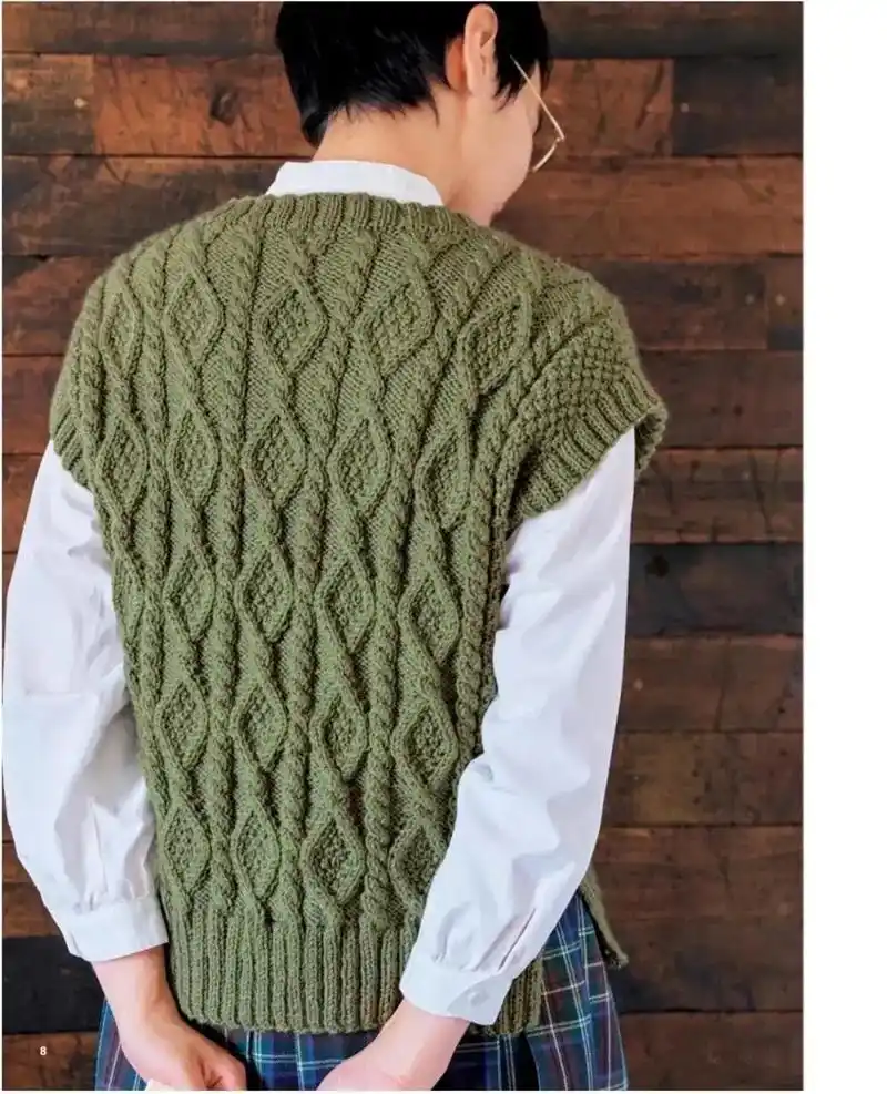 棒针编织阿兰花样背心编织图解#手工毛线编织 #我们一起织毛衣 - 抖音