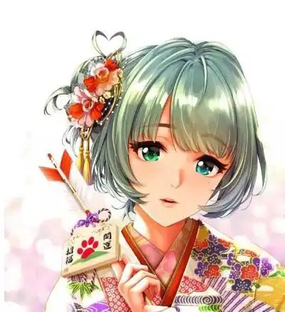 动漫头像 和服少女 橙池未蓝crystal