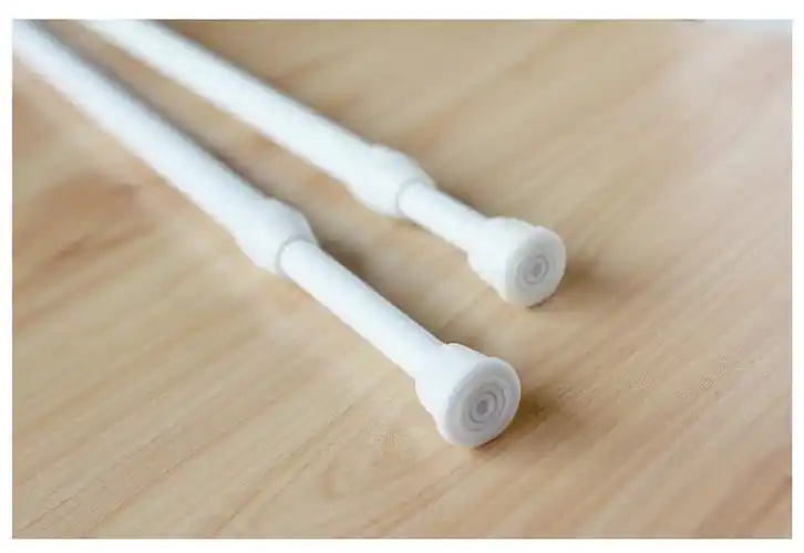 品质门帘杆免打孔门帘伸缩窗帘杆配套晾衣杆 白色金属窗帘杆-阿里巴巴