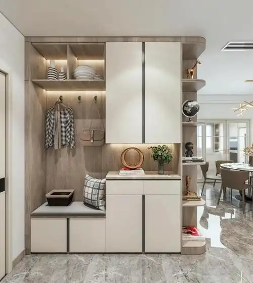 入户玄关装修效果图(开门见厅太尴尬7种玄关隔断装修案例)