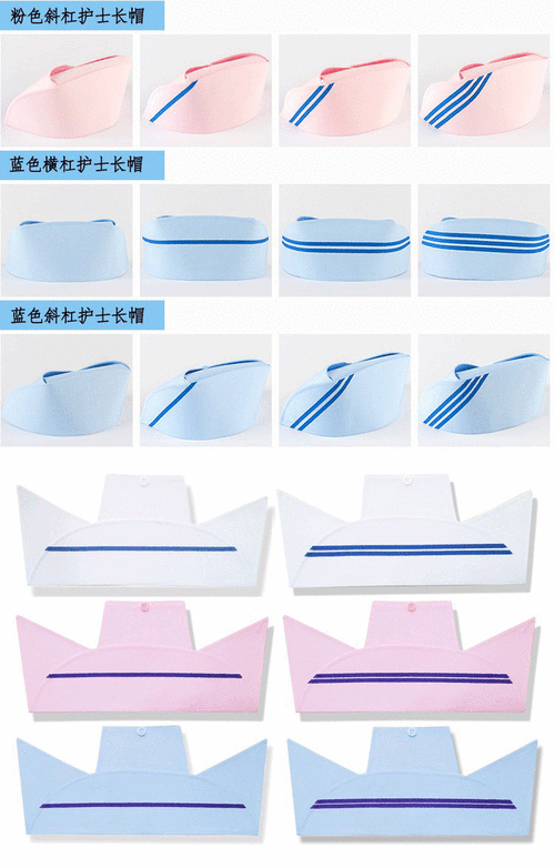 批发加厚护士帽燕尾帽白粉蓝色医院实习护士帽带杠护士长帽子