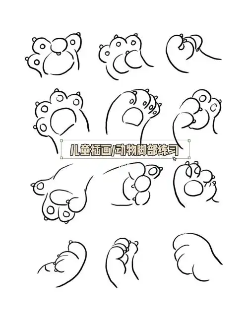 儿童插画打卡24100动物脚部练习