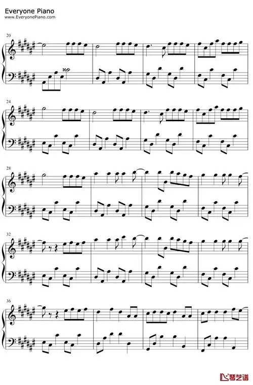 salt钢琴谱 avamax2