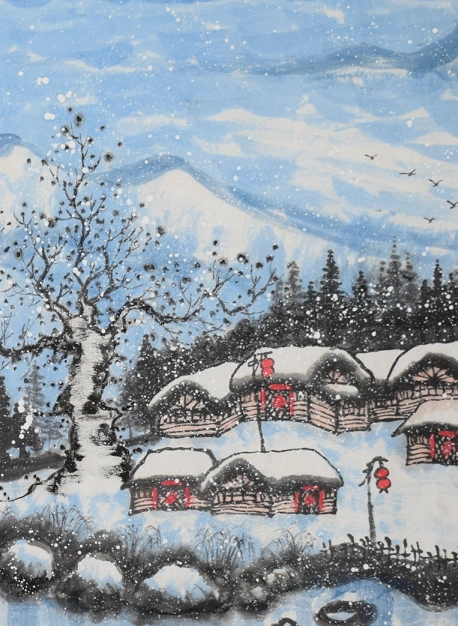 梁老师4现代作家写意画小六尺雪景