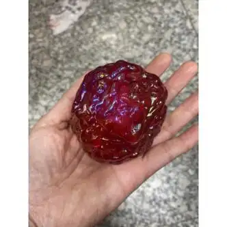 竹誉骁沙漠五彩玻璃血陨石原石能量石摆件奇石观赏500克红陨石