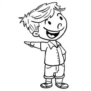 男孩用手指显示图片-男孩用手指显示素材-男孩用手指显示插画-摄图新