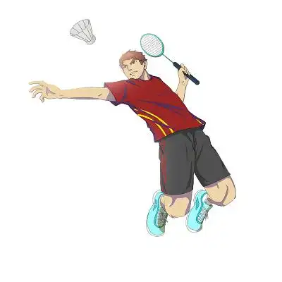 羽毛球插画素材手绘卡通羽毛球比赛原创插画海报蓝色简约手绘插画端午