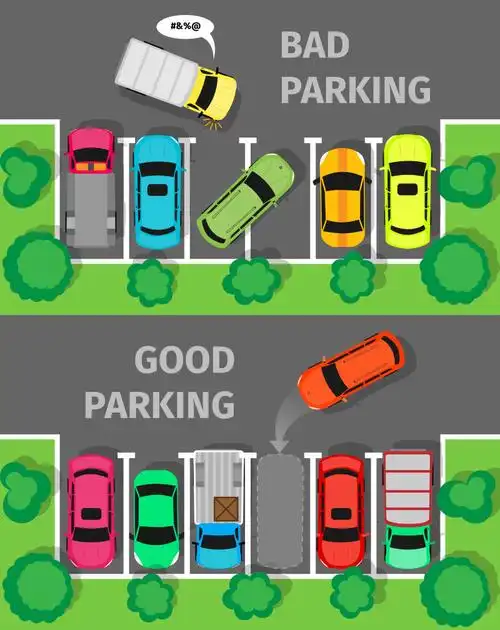矢量停靠汽车的停车场