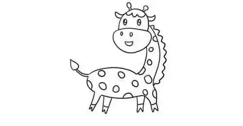 带颜色简单长颈鹿简笔画图片大全 彩色可爱长颈鹿简笔画怎么画