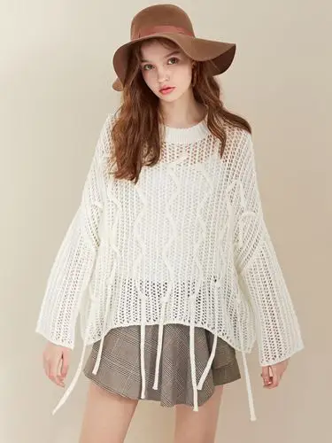 【镂空针织衫图片】早秋镂空针织衫搭配图片大全 若隐若现小性感