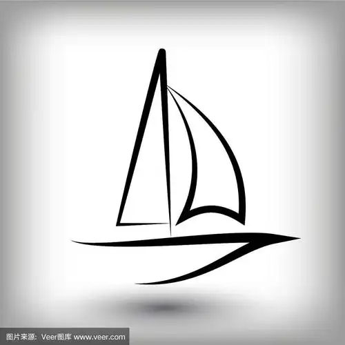 游艇标志模板帆船剪影