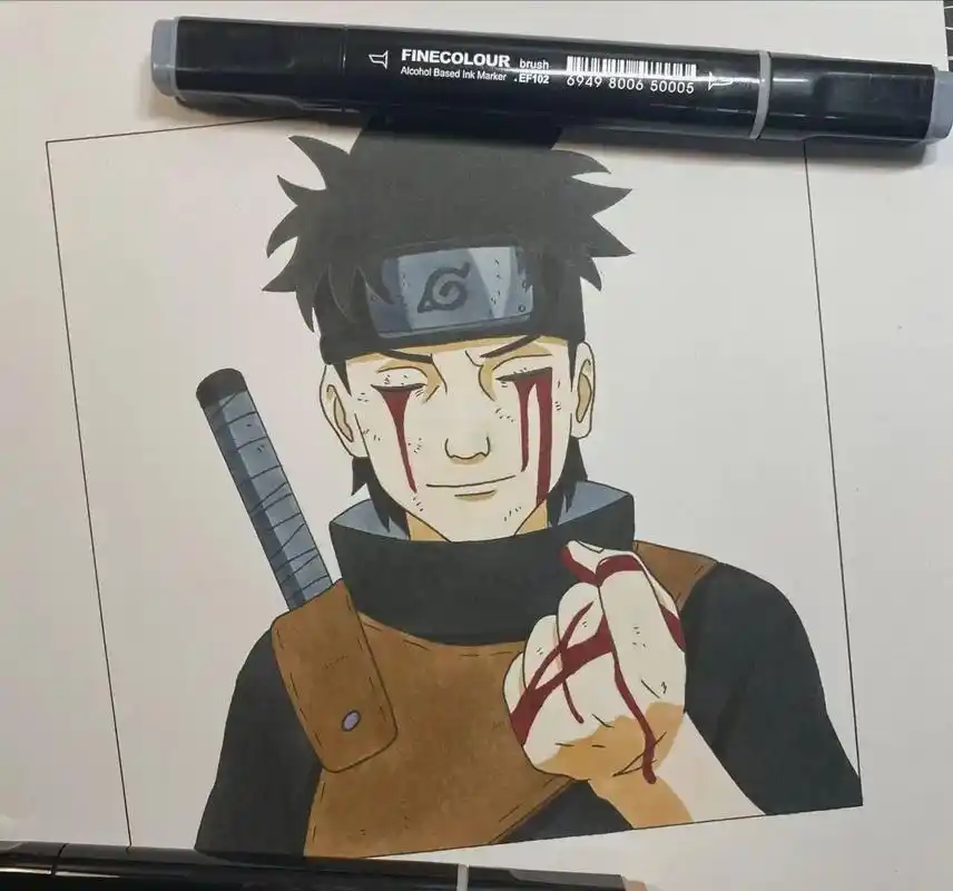 木叶瞬身止水#绘画教程  #火影忍者 - 抖音