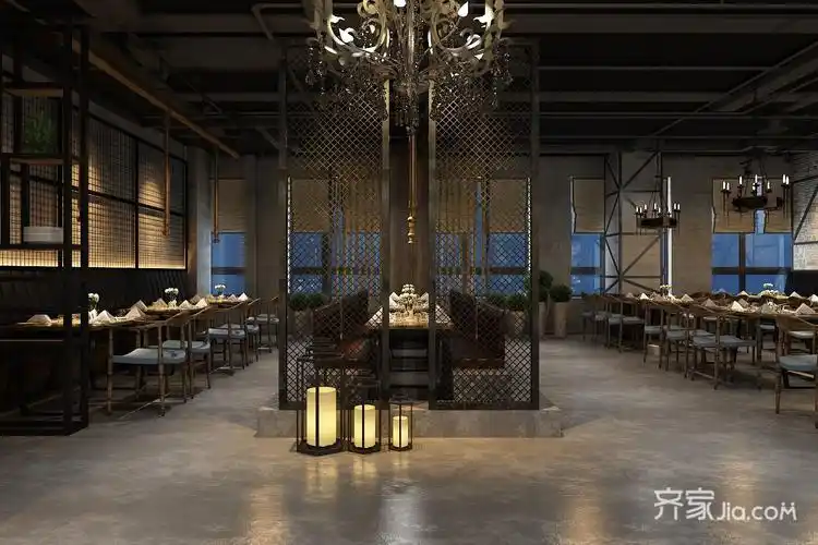 220工业商铺装修装修效果图,韩式烤肉店装修案例效果图-齐家装修网