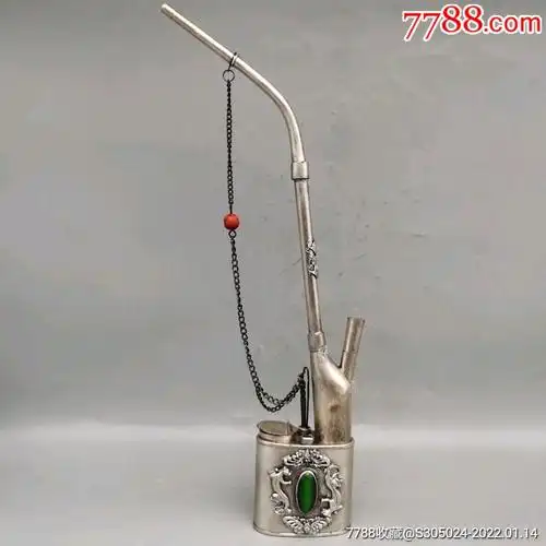 纯铜白铜水烟斗过滤水烟嘴水烟袋老铜水烟斗收藏摆件