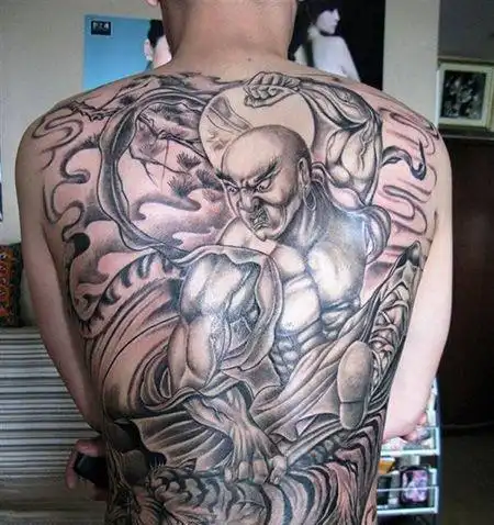 满背好看的罗汉纹身图案