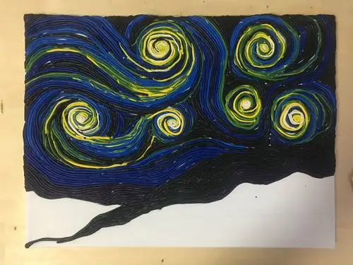 至爱梵高-彩泥《星空下……》