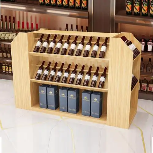 红酒中岛柜超市酒柜陈列柜红酒货架展示架茶叶礼品白酒柜展示柜长180